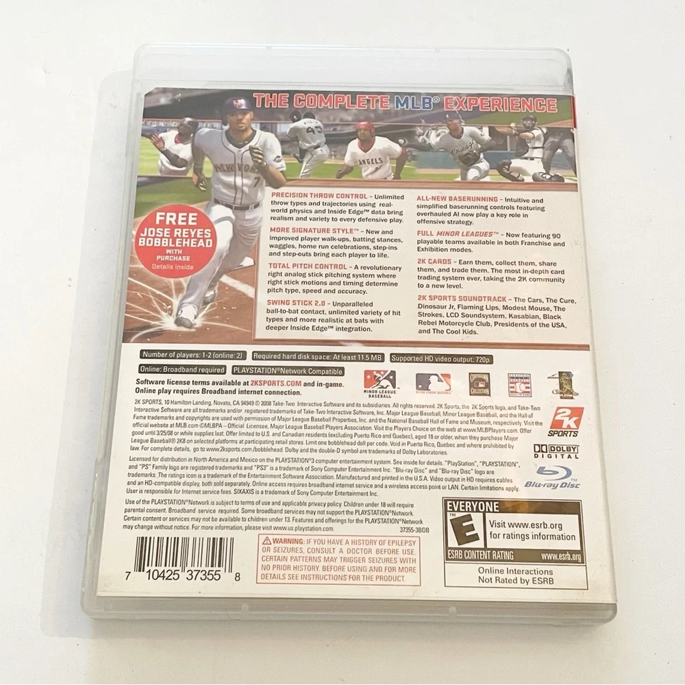 Playstation‎ 3 PS3 Major League Baseball 2K8 Video Game Electronic